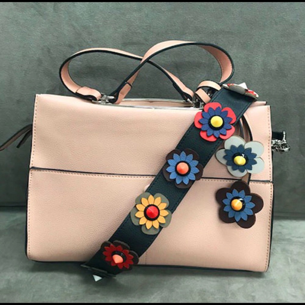 Sondra Roberts Flower Strap Blush Handbag,Boutique